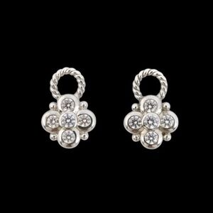 Judith Ripka .925 Sterling Silver Cubic Zirconia Earring Jackets Enhancers